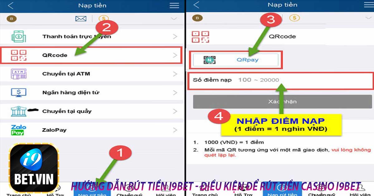 QUÁ TRÌNH RÚT TIỀN I9bet NHANH CHÓNG